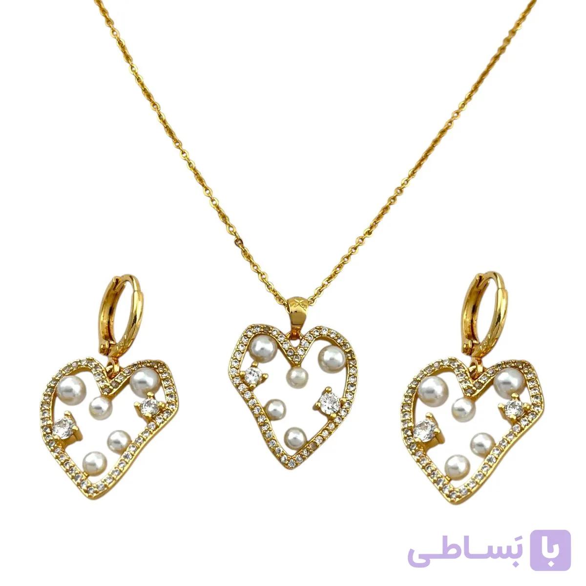 نیم ست زنانه مدل قلب مروارید کد M4339 — تصویر 1