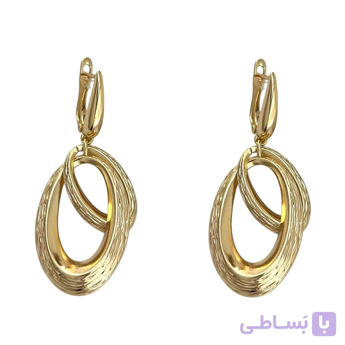 گوشواره زنانه ژوپینگ مدل حلقه ای تراشیده کد E6293 — تصویر 1