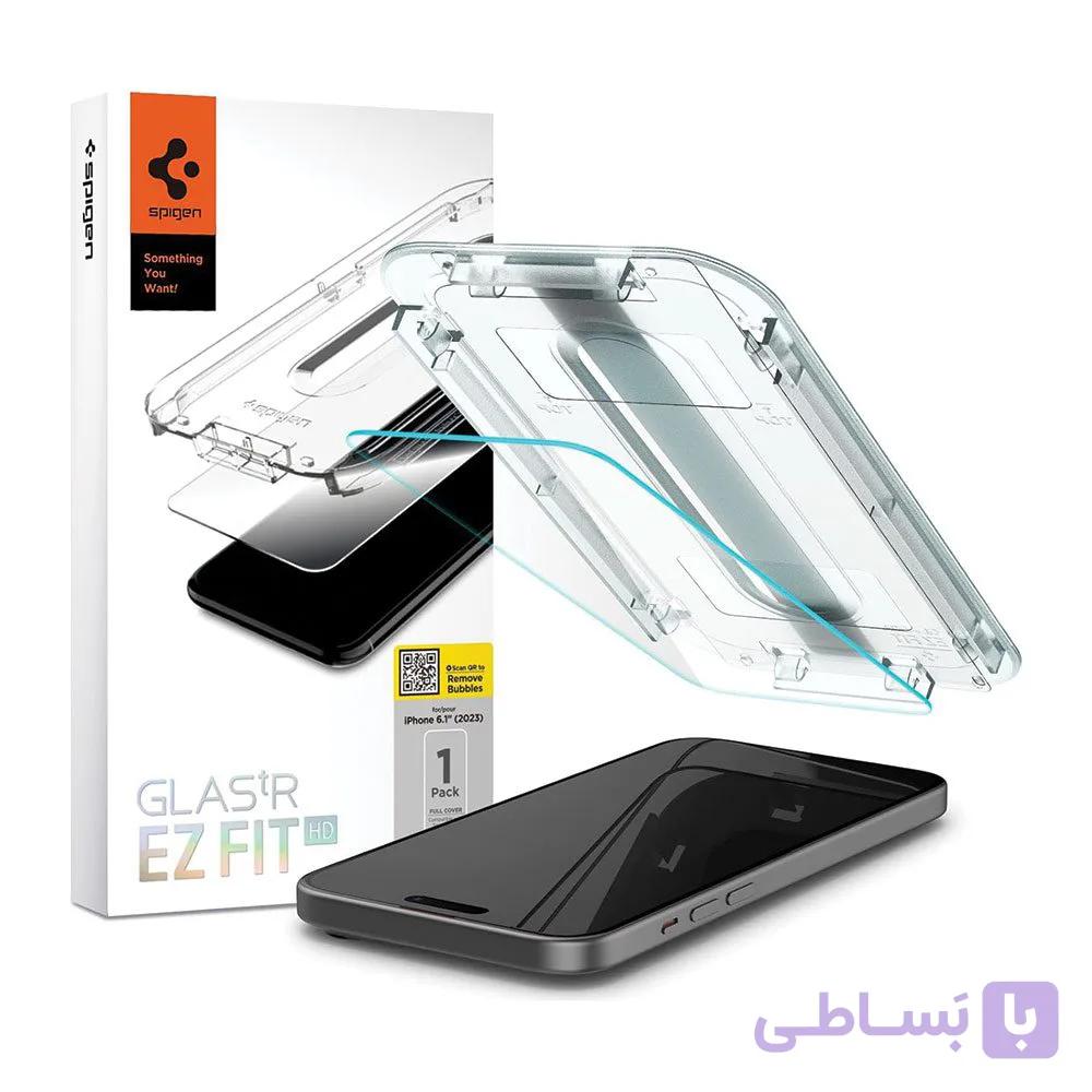 گلس آیفون 15/16 اسپیگن iPhone 15/16  Glas.tR EZ Fit HD همراه با ابزار نصب — تصویر 1