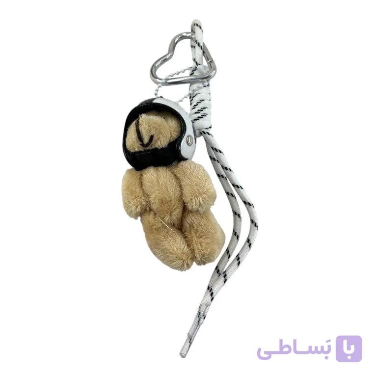 آویز کیف چارم بگ کلاه کاسکت خرس موتور سوار کد J4200 — تصویر 1