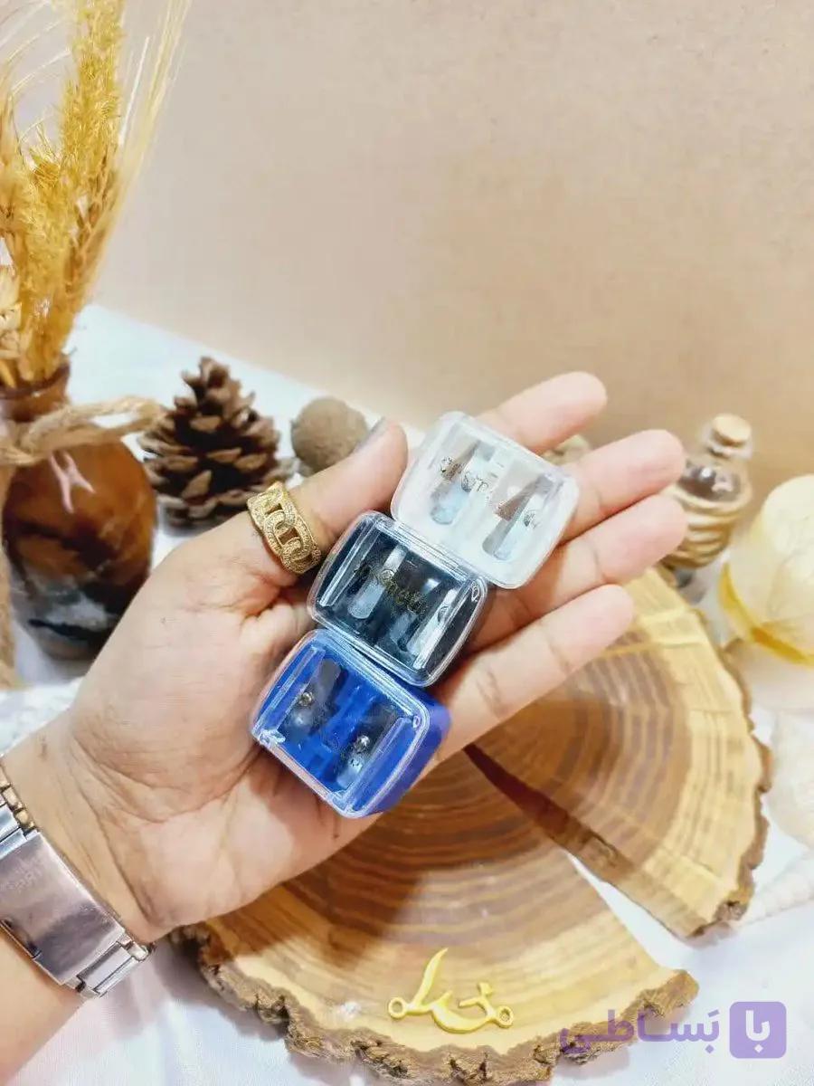 مداد تراش آرایشی دوقلو رنگی Cosmetic شیشه ای — تصویر 1