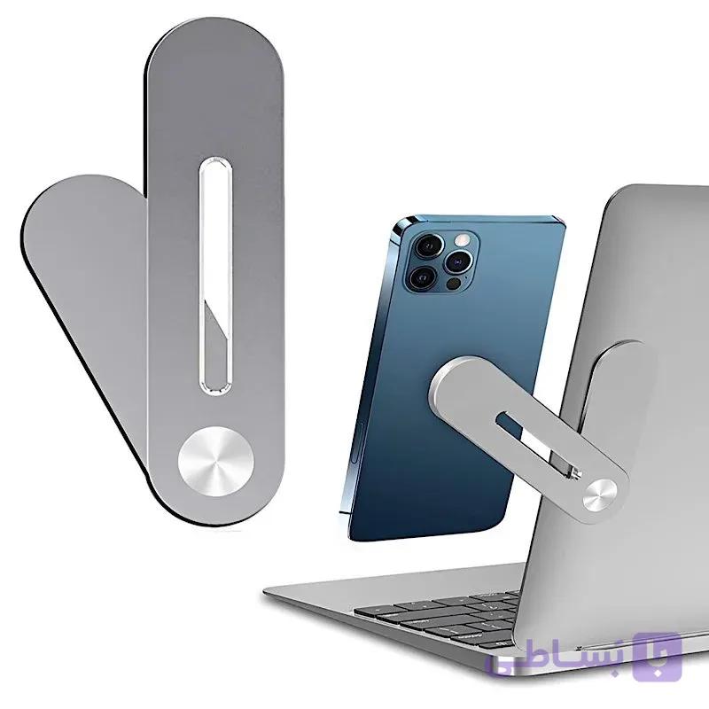 پایه نگهدارنده موبایل کنار لپ تاپ و مانیتور آهنربایی مدل فلزی — تصویر 1