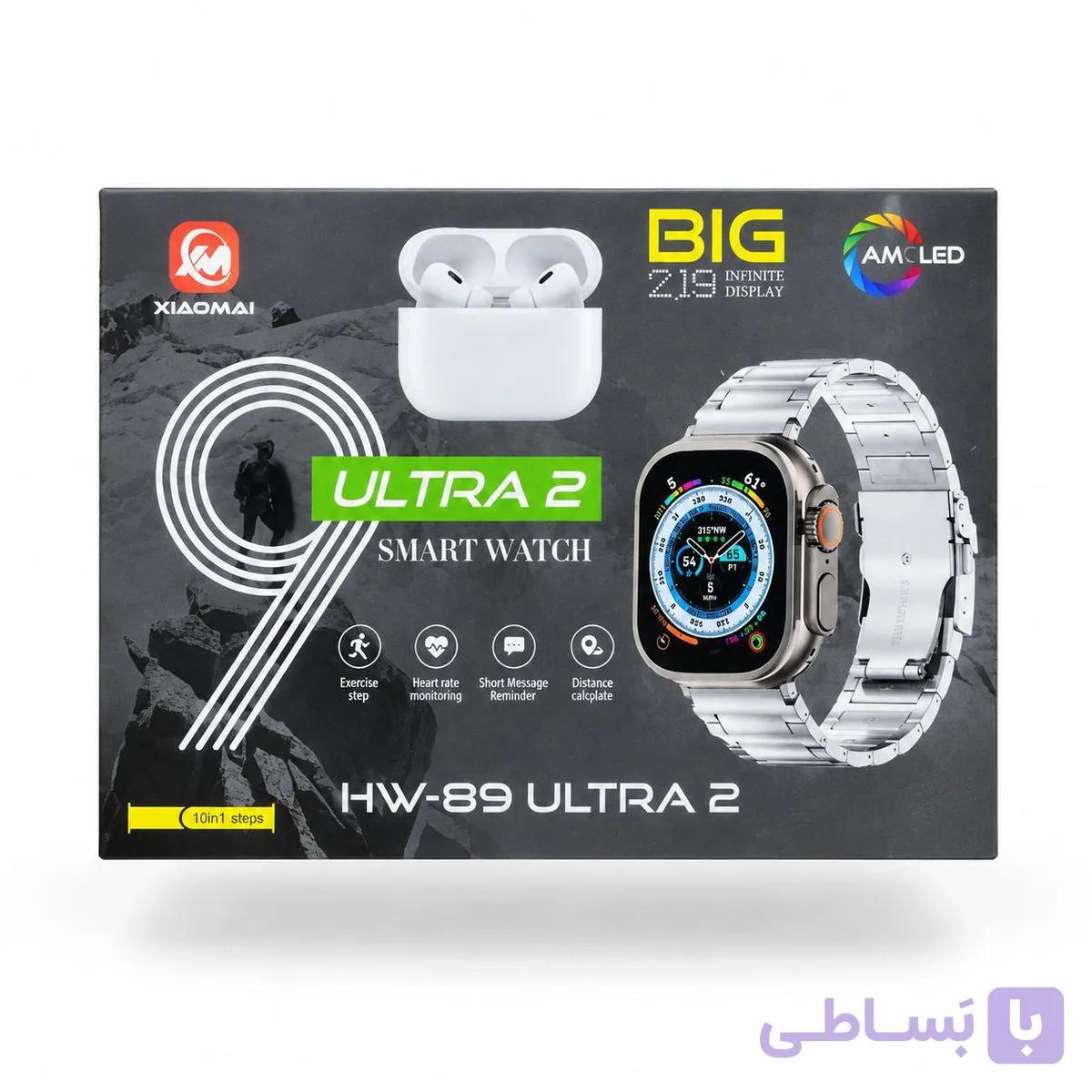 پک ساعت هوشمند الترا و ایرپاد پرو با 7 بند متنوع مدل HW-89 ULTRA2 — تصویر 1