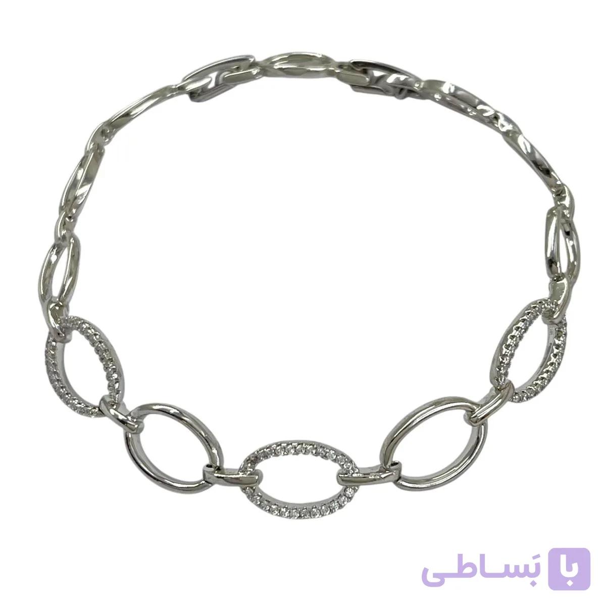 دستبند زنانه ژوپینگ مدل دایره  جواهری کد B5530 — تصویر 1