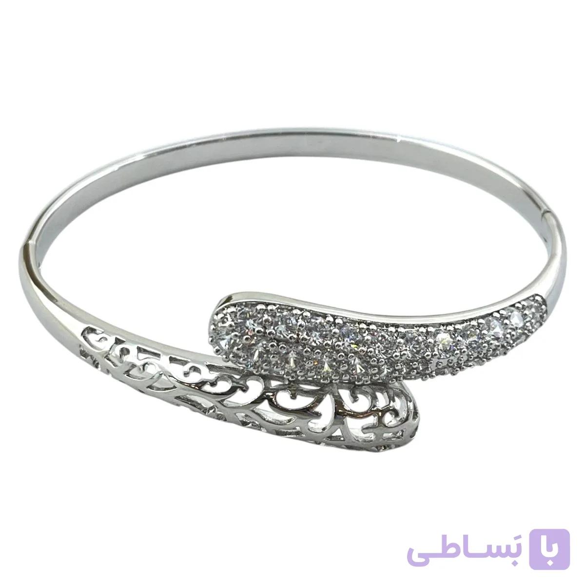 دستبند زنانه  ژوپینگ بنگل مدل جواهری کد B5414 — تصویر 1