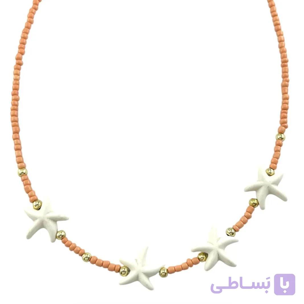 گردنبند زنانه مهره ای تابستانی مدل ستاره دریایی  کد N5270 — تصویر 1