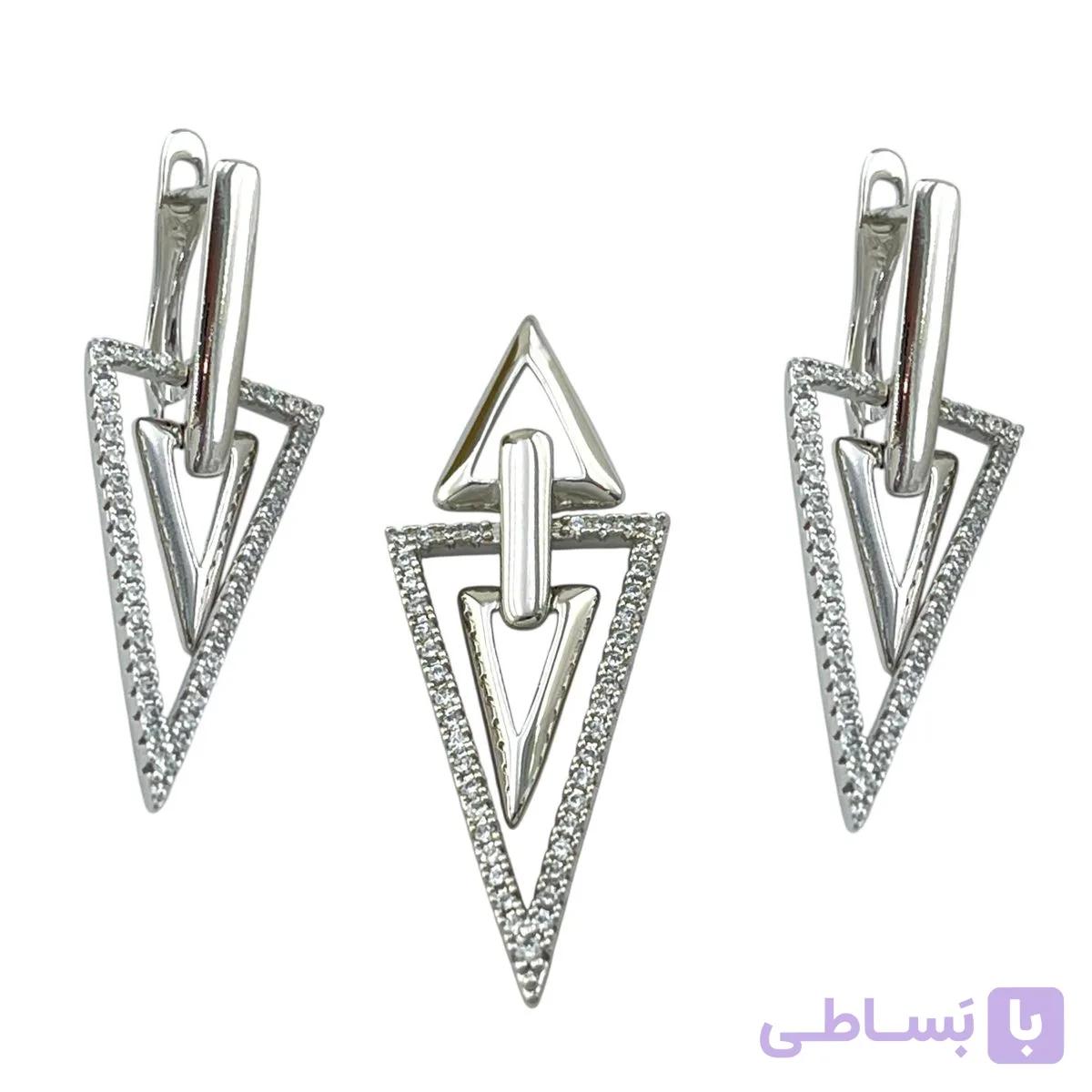 نیم ست زنانه ژوپینگ جواهری مدل مثلث کد M4369 — تصویر 1