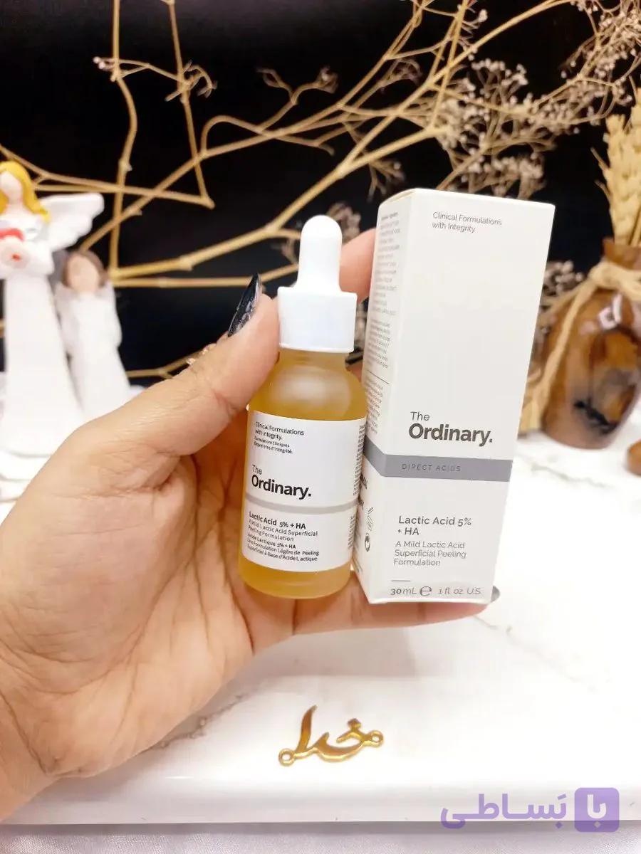 سرم جوانساز و آبرسان پوست لاکتیک اسید 5 درصد اوردینری Lactic Acid 5%+HA ordinary — تصویر 1
