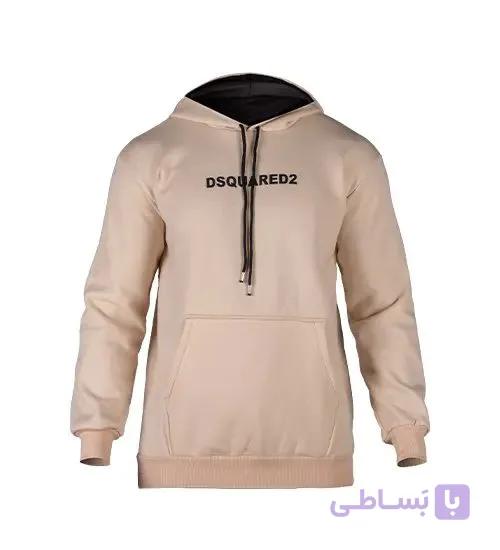 هودی مردانه نرمال طرح دار اسپان کرم مدل 49314
