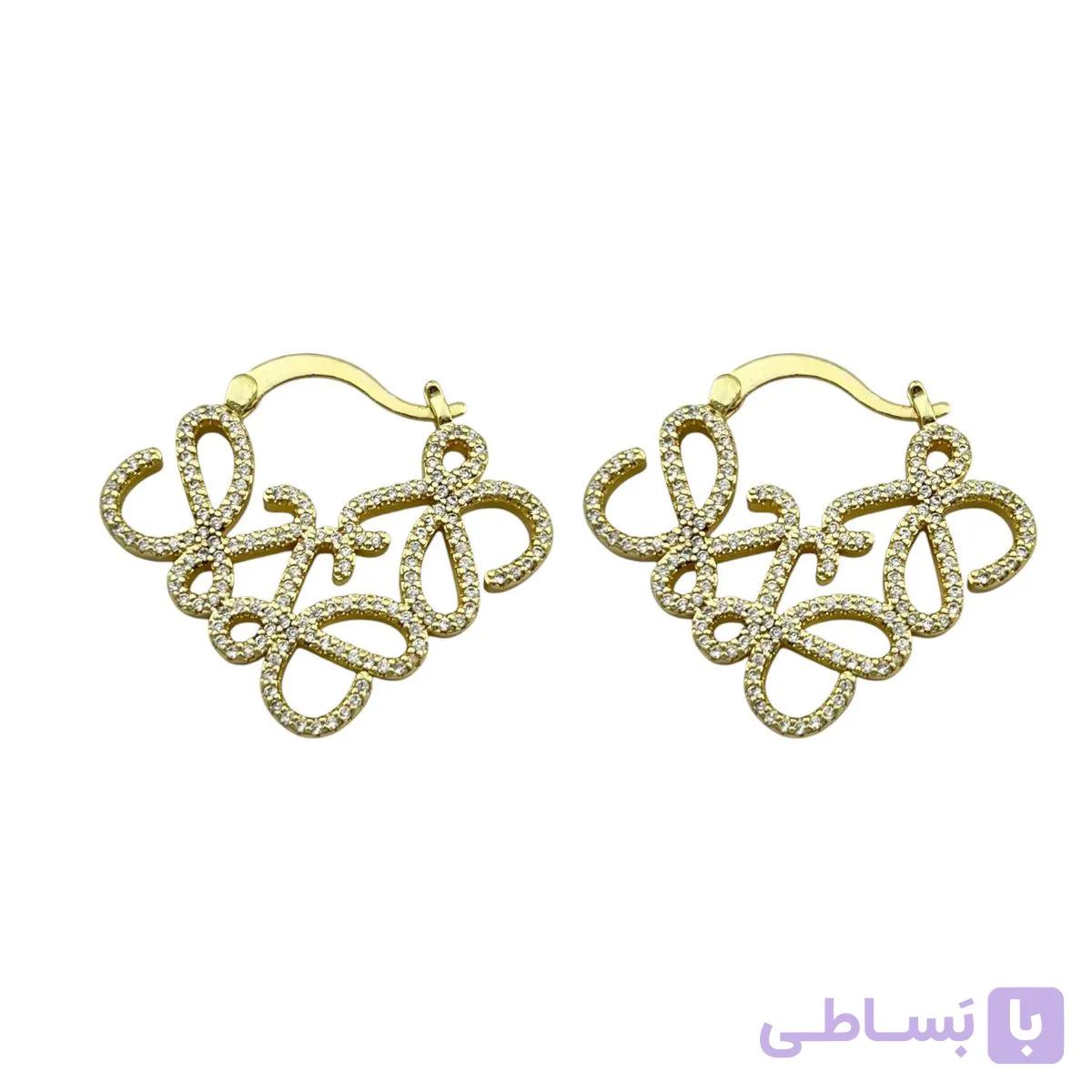 گوشواره زنانه مدل کلیپسی طرح لووه کد E5647 — تصویر 1