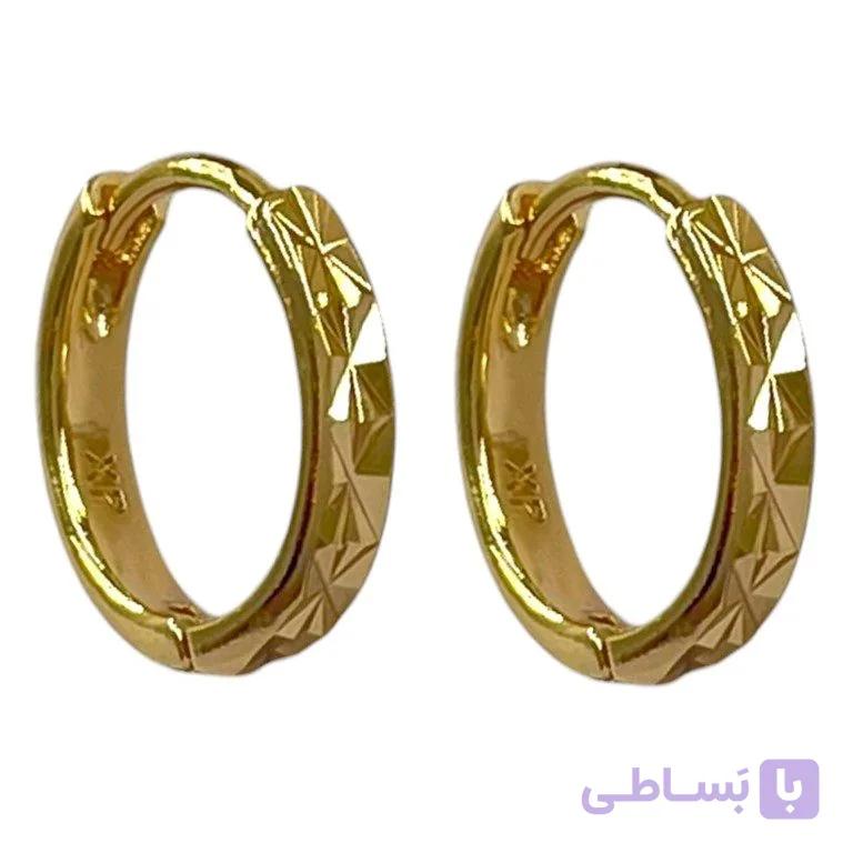 گوشواره زنانه ژوپینگ مدل حلقه ای تراش دار کد E6557 — تصویر 1