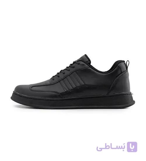 کفش روزمره مردانه مشکی چرم مصنوعی بند دار مدل 49935