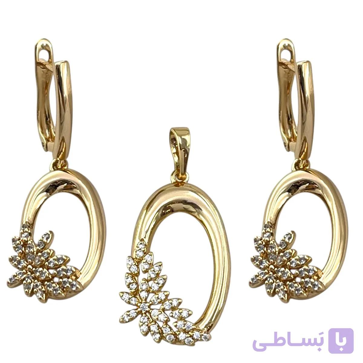 نیم ست زنانه ژوپینگ جواهری مدل گل کد M4374 — تصویر 1