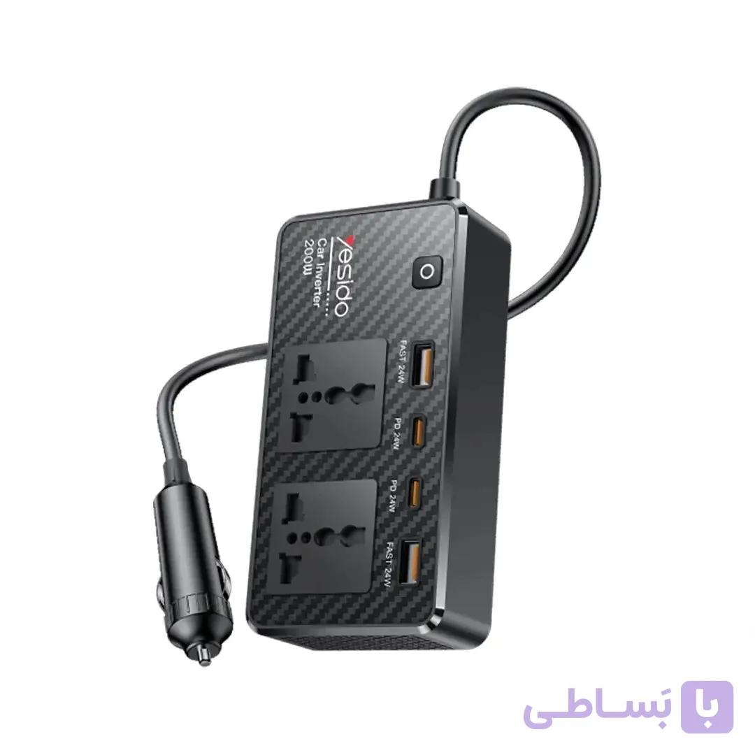 اینورتر فندکی خودرو 200 وات یسیدو YESIDO VC07 — تصویر 1
