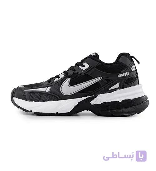 کفش مردانه اسپرت چرم مصنوعی مشکی طوسی روشن Nike مدل 50689