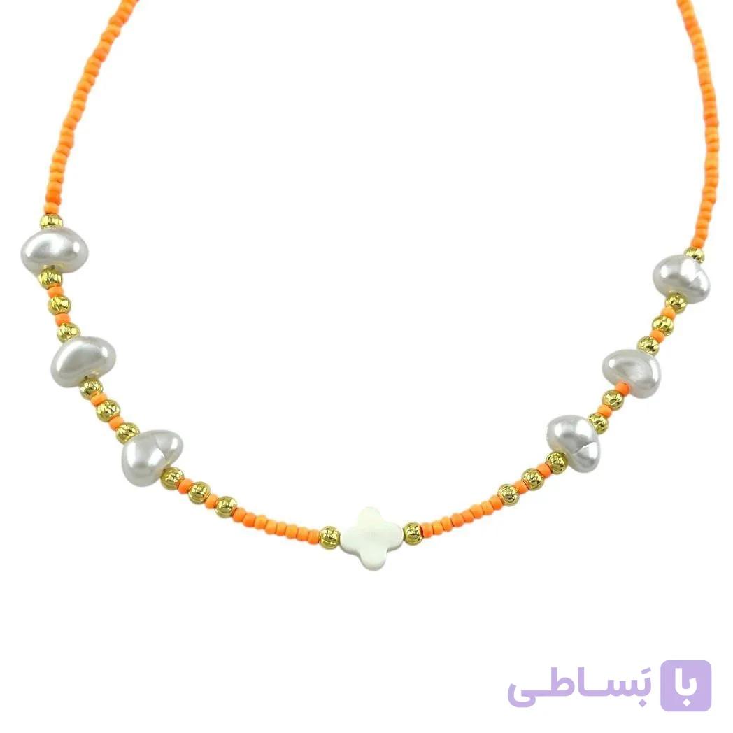 گردنبند زنانه مهره ای تابستانی مدل مروارید  کد N5272 — تصویر 1