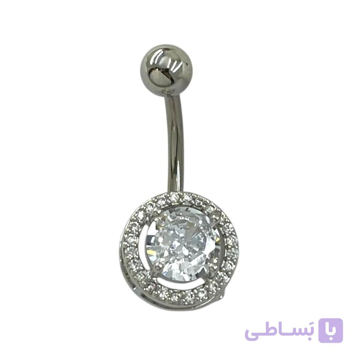 پیرسینگ ناف استیل زنانه مدل نگین جواهری کد P4888 — تصویر 1
