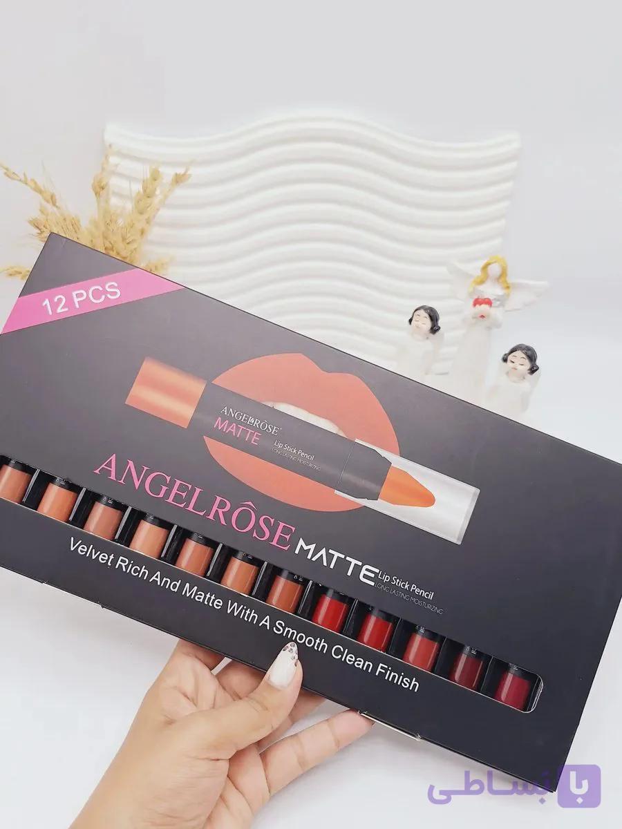 پک رژ لب 12 تایی پیچی مات برند ANGELROSE کد ۰۸۱۷ — تصویر 1