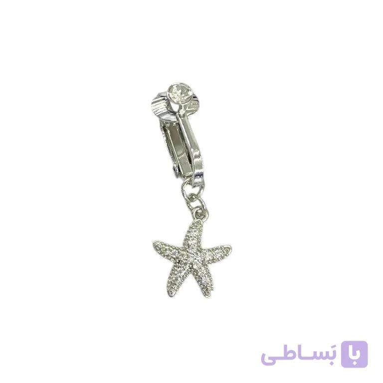 پیرسینگ ناف فیک زنانه مدل نگین جواهری ستاره کد P4920 — تصویر 1