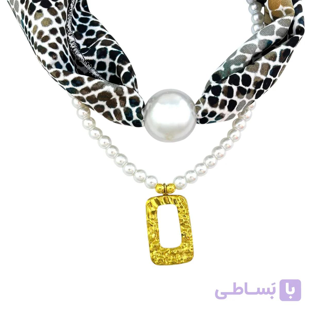 گردنبند زنانه پارچه ای مدل مروارید کد N5155 — تصویر 1