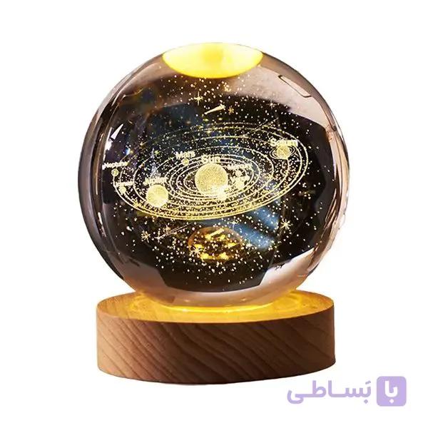چراغ خواب مدل گوی کریستالی طرح منظومه شمسی — تصویر 1