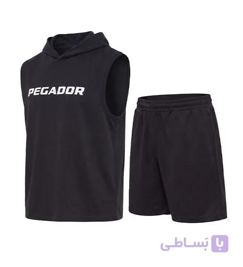ست رکابی و شلوارک مردانه نرمال طرح دار اسپان مشکی Pegador مدل 50986