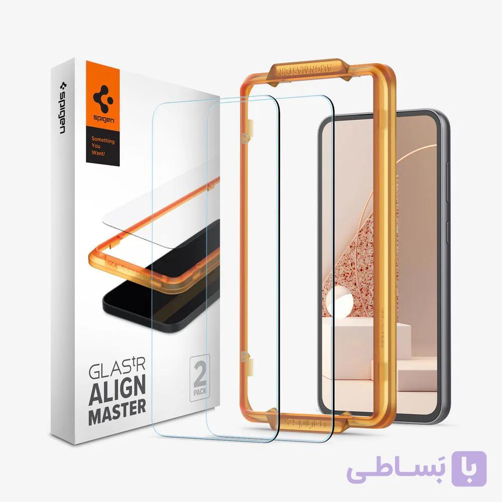 محافظ صفحه نمایش گلکسی S23 FE برند اسپیگن Spigen Glas.tR AlignMaster for Galaxy S23 FE بسته 2 تایی — تصویر 1