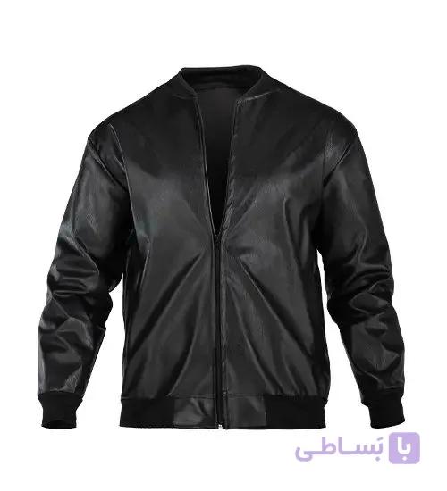 کاپشن چرم مصنوعی مردانه اسپرت مشکی مدل 48592
