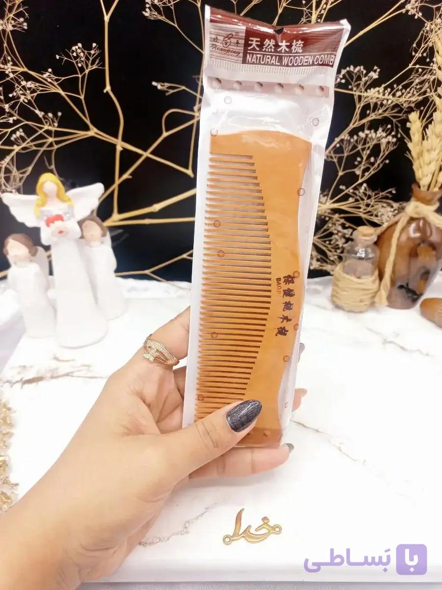 شانه چوبی طرح منحنی کد 7086 — تصویر 1