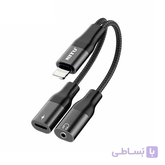 کابل لایتنینگ و جک 3.5 نیتو مدل NITU NX024 2 IN 1 AUDIO CHARGING — تصویر 1