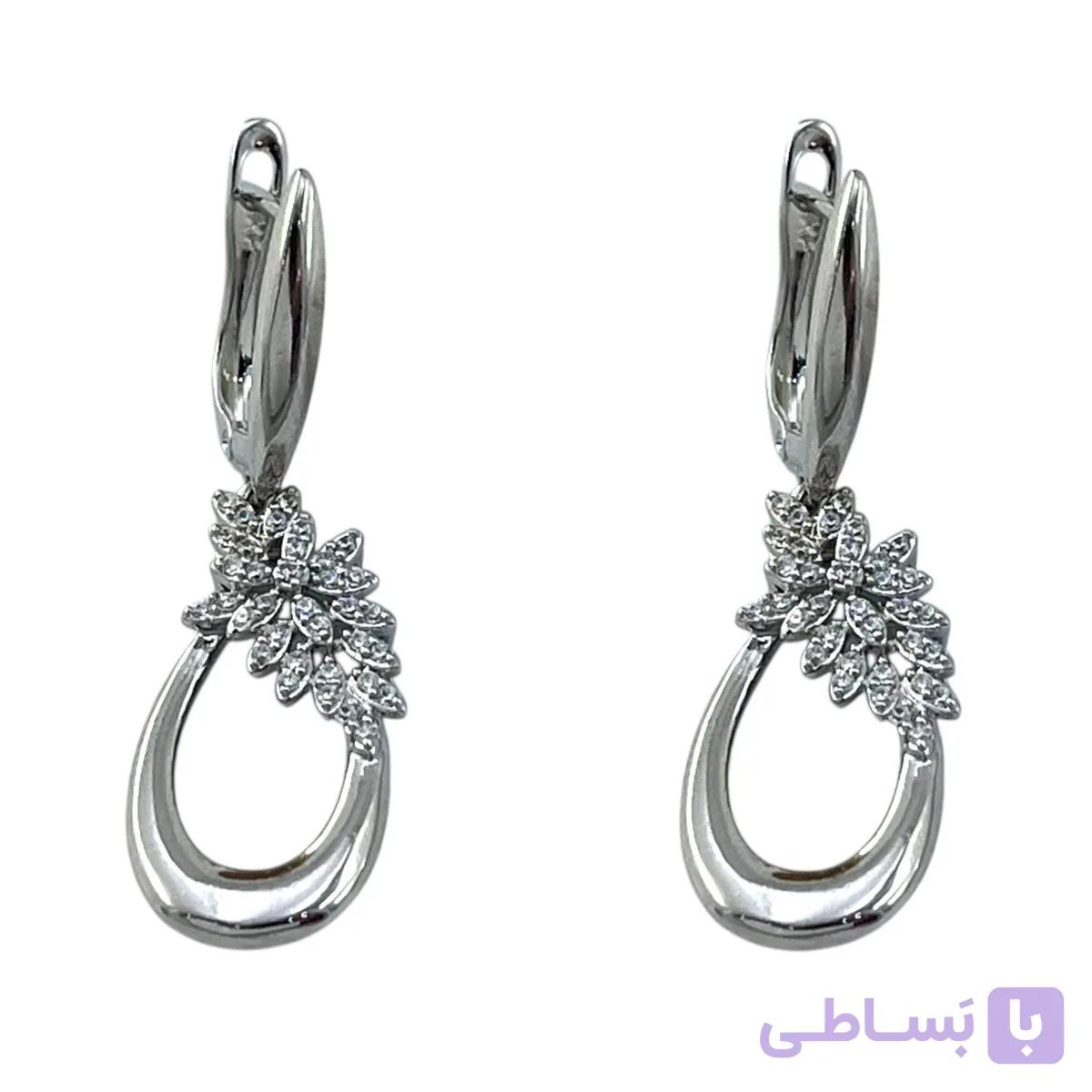 گوشواره زنانه ژوپینگ مدل گل جواهری کد E6279 — تصویر 1