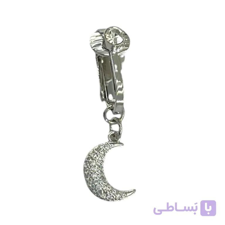 پیرسینگ ناف فیک زنانه مدل نگین جواهری ماه کد P4922 — تصویر 1