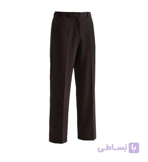 شلوار مردانه نیم بگ ساده مازراتی قهوه ای تیره مدل 51089