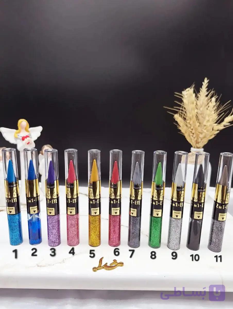 خط چشم دو طرفه جامد و مایع رنگی برند CRAZY GIRL کد CG-224 — تصویر 1