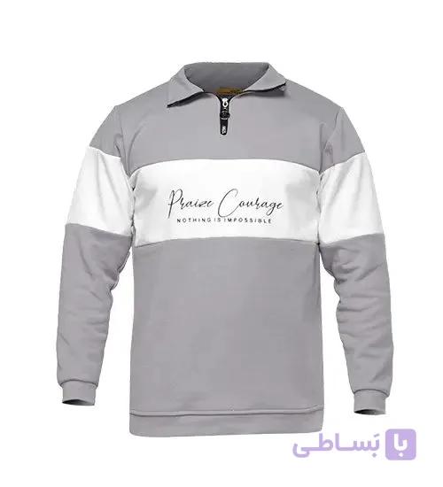 بلوز دورس نیم زیپ دو رنگ مدل 46353