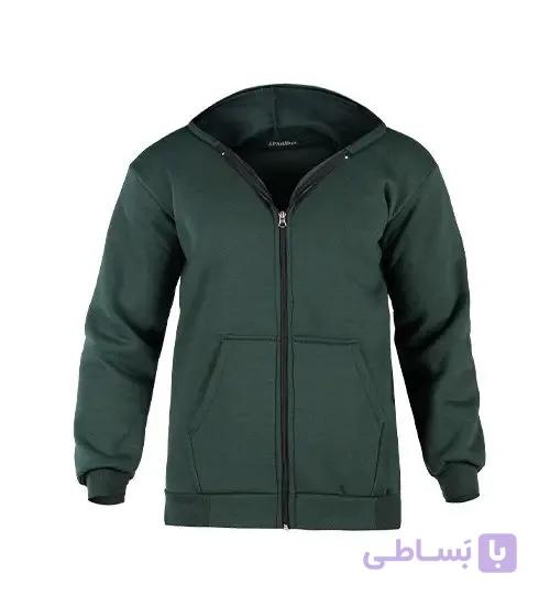 سویشرت مردانه نرمال ساده اسپان سبز یشمی مدل 49208