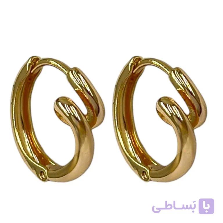 گوشواره زنانه ژوپینگ مدل حلقه ای پیچی کد E6555 — تصویر 1