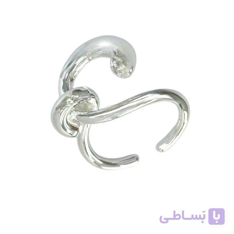 انگشتر زنانه مدل پیچ و نیم دایره کد R51888 — تصویر 1