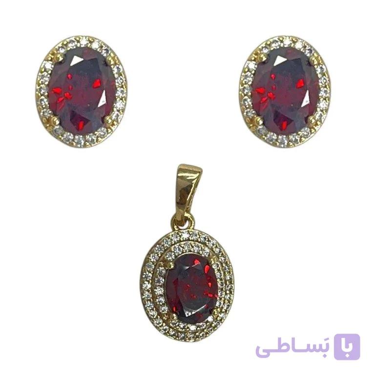 نیم ست زنانه ژوپینگ جواهری مدل یاقوت کد M4405 — تصویر 1
