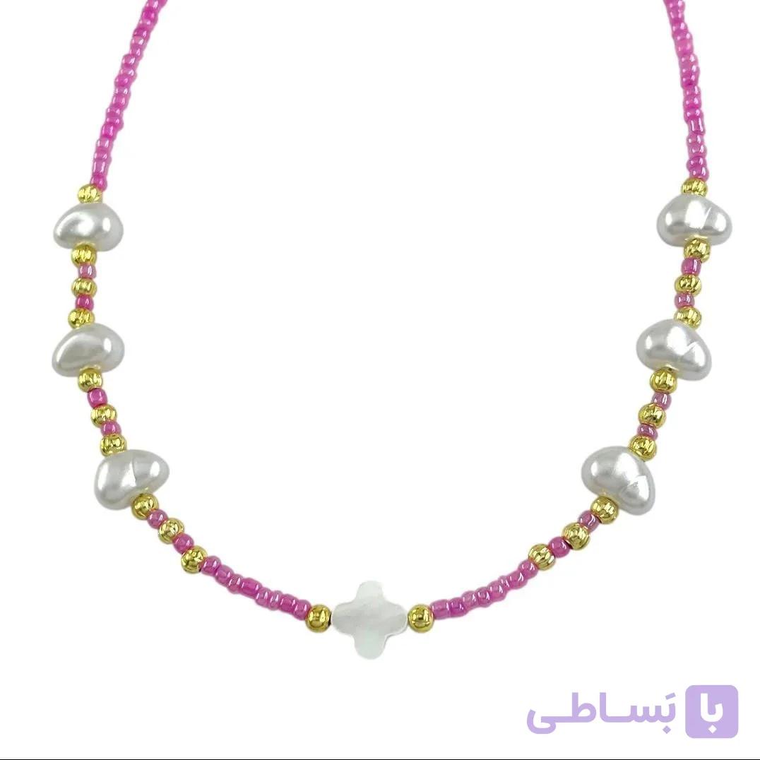 گردنبند زنانه مهره ای تابستانی مدل صدف کد N5258 — تصویر 1