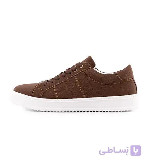 کفش مردانه روزمره چرم مصنوعی قهوه ای Bershka مدل 50754