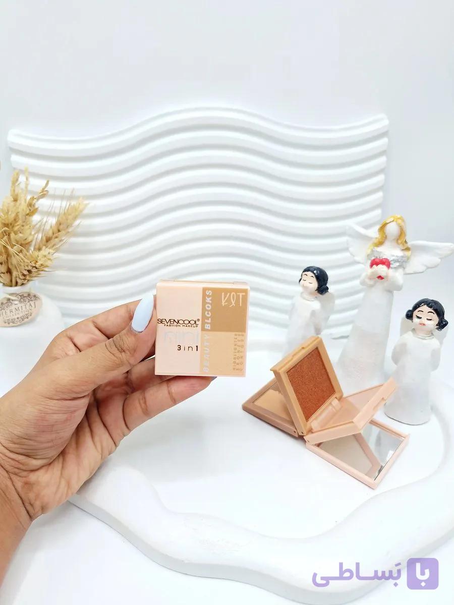 پالت سه‌کاره هایلایتر و کانتور  و کانسیلر سون کول SEVENCOOOL مدل Beauty Blocks کد 891 — تصویر 1