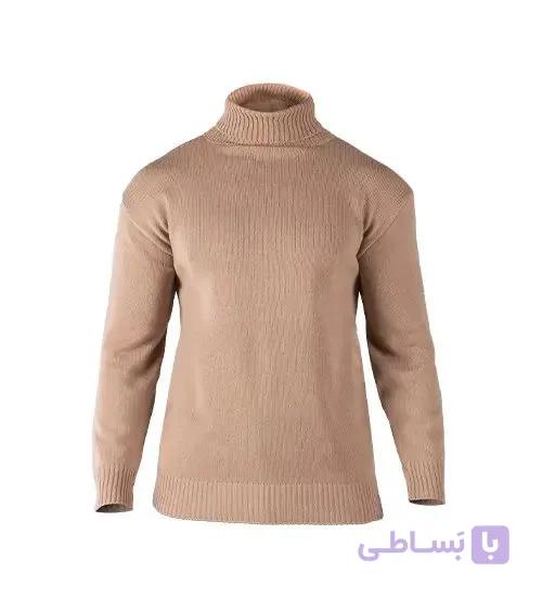 بافت مردانه نرمال ساده پشم پلی استر نسکافه ای مدل 49426