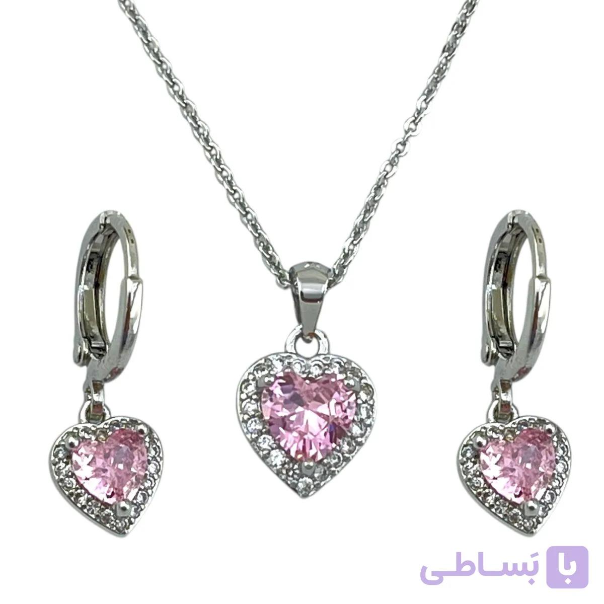 نیم ست زنانه جواهری مدل قلب کد M4370 — تصویر 1