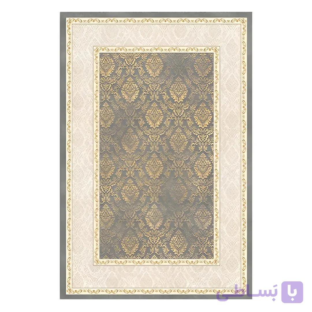 فرشینه مخمل ترک طرح خشتی زرین طوسی کد O102 — تصویر 1