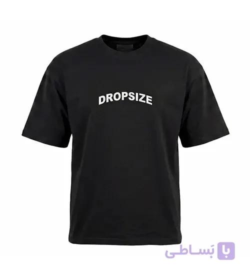 تیشرت یقه گرد مردانه باکسی طرح دار پنبه دو رو مشکی مدل 50157