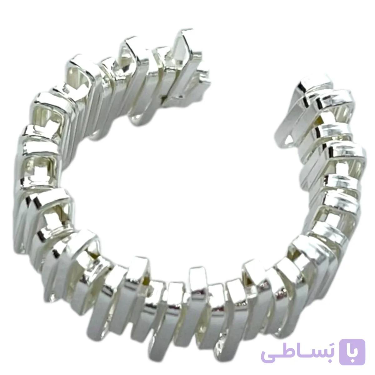 انگشتر زنانه مینیمال ابنقره مدل خطی حصیری کد R5057 — تصویر 1