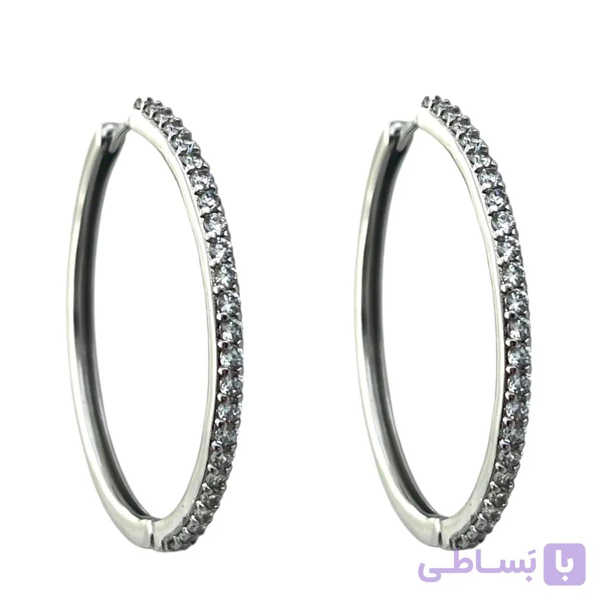 گوشواره زنانه ژوپینگ مدل حلقه جواهری کد E6276 — تصویر 1