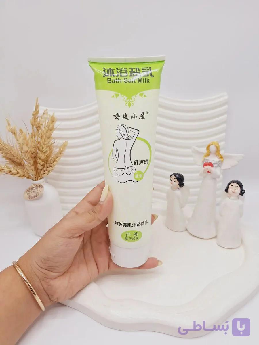 نمک بدن شیر رایحه آلوئه ورا حجم 450 گرم کد 2389 — تصویر 1