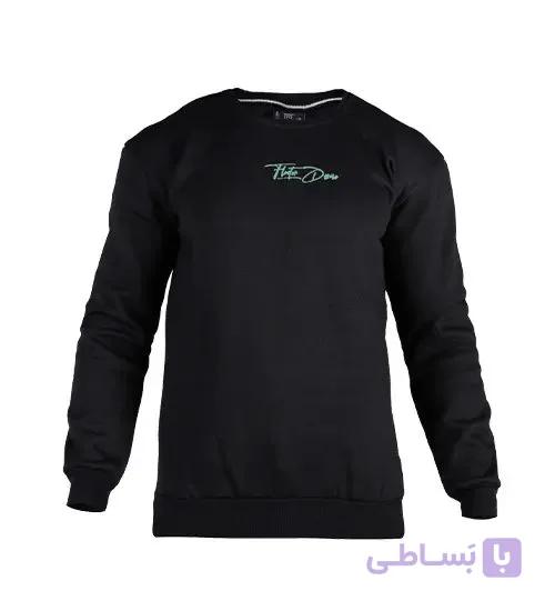 بلوز یقه گرد مردانه نرمال طرح دار اسپان مشکی مدل 49193
